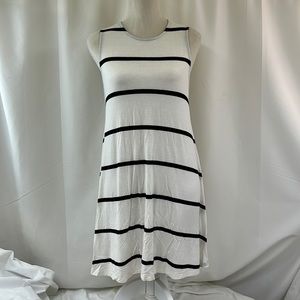 Mono B White & Black Striped Tank Dress Size Medium